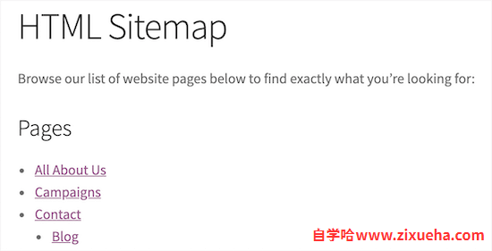html-sitemap-page